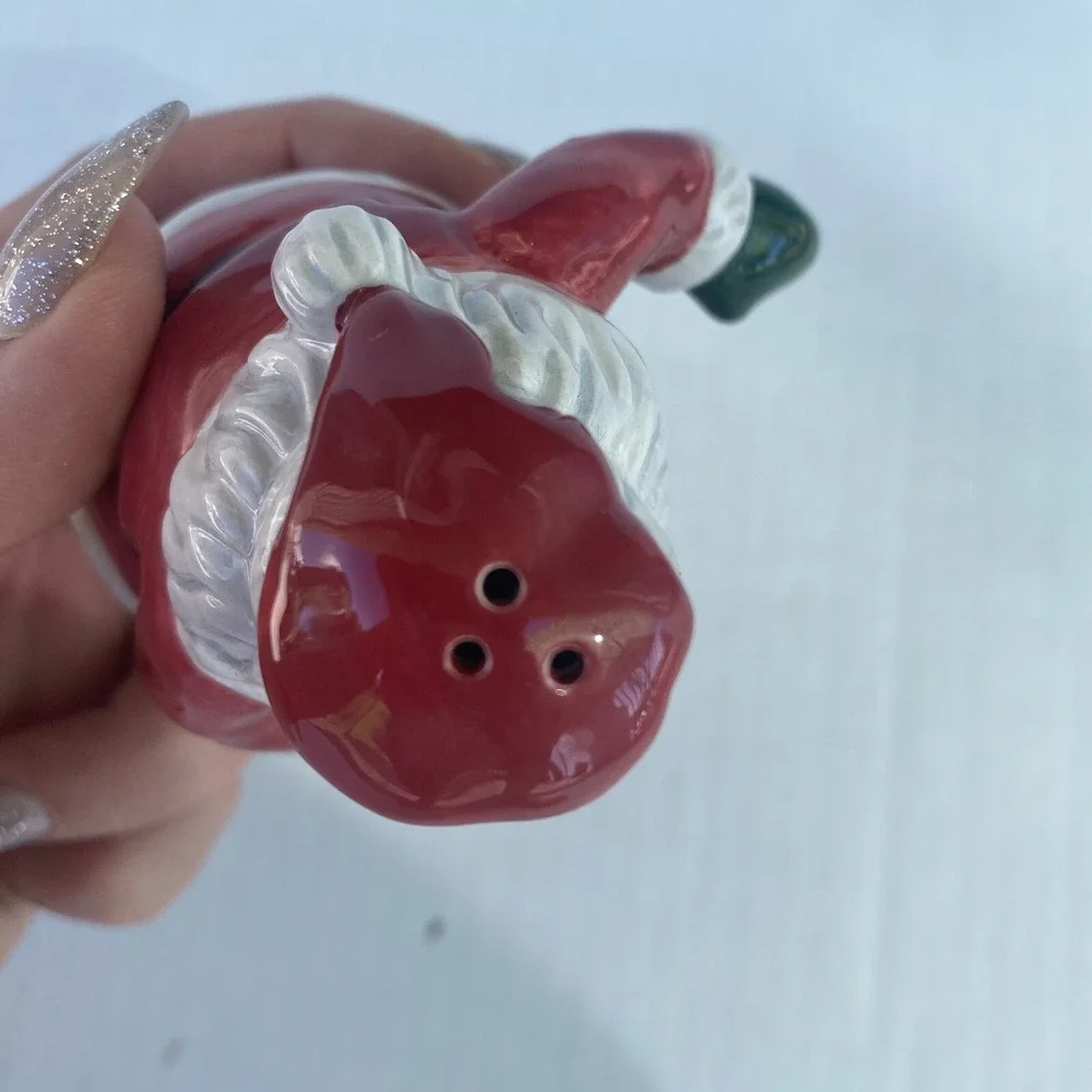 Vtg Fitz and Floyd Salt Pepper Shakers Christmas Ceramic Santa